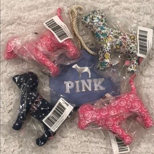 Lot of 3 VS Pink Plush Dogs - Blue Stars one GONE!